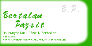 bertalan pazsit business card